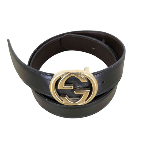 グッチ GUCCI ダブルGバックルレザーベルト メンズ