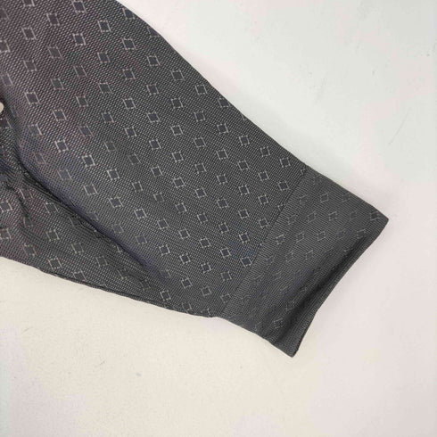 アルマーニコレツィオーニ ARMANI COLLEZIONI ジオメトリックパターン バンドカラー 長袖 シャツ メンズ import:S