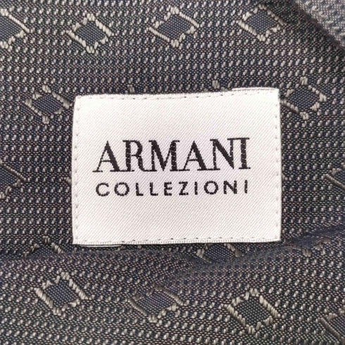 アルマーニコレツィオーニ ARMANI COLLEZIONI ジオメトリックパターン バンドカラー 長袖 シャツ メンズ import:S