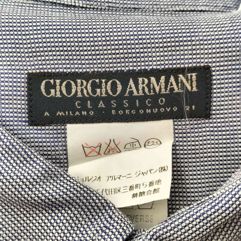 ジョルジオアルマーニ Giorgio Armani CLASSICO チェック柄 コットン 長袖 BDシャツ メンズ 39