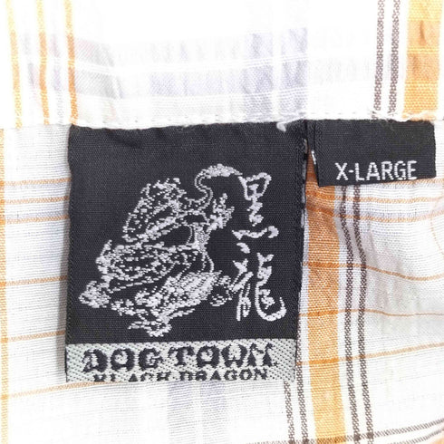 ドッグタウン DOG TOWN ロゴ刺繍 チェック柄 半袖 オープンカラーシャツ ワイドショーツ セットアップ メンズ XL