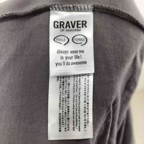 GRAVER クロスモチーフ グラフィックプリント ヘンリーネック 長袖 Tシャツ メンズ JPN:L