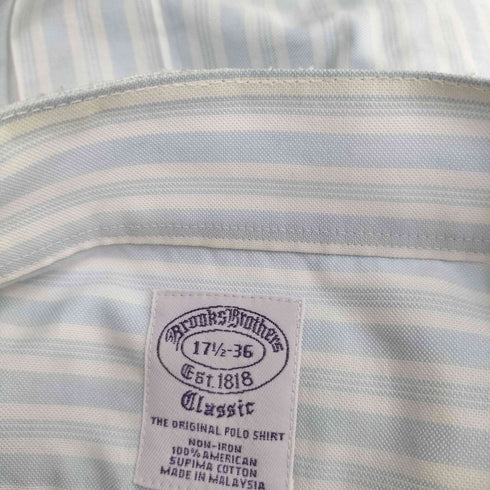 ブルックスブラザーズ BROOKS BROTHERS 短丈 ストライプ バンドカラーシャツ レディース 17 1/2 -36