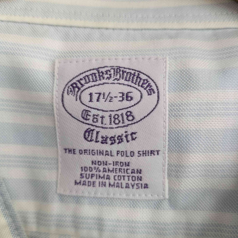ブルックスブラザーズ BROOKS BROTHERS 短丈 ストライプ バンドカラーシャツ レディース 17 1/2 -36