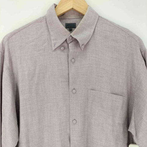 ケンゾーパリス KENZO PARIS 90S くるみボタン 絣 ウール混 ボタンダウンシャツ メンズ JPN:3