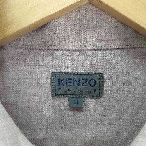 ケンゾーパリス KENZO PARIS 90S くるみボタン 絣 ウール混 ボタンダウンシャツ メンズ JPN:3