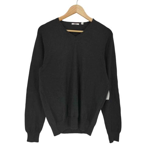ユニクロ UNIQLO CASHMERE 100% カシミヤ Vネック セーター メンズ JPN:L