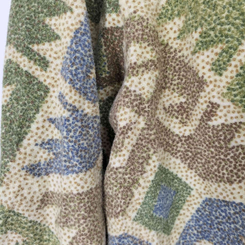 Macba Jros 木 猫目ボタン 総柄 長袖 ネルシャツ メンズ FREE