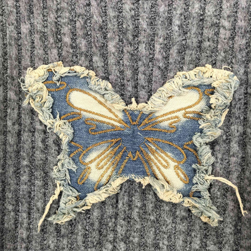 Y2K 蝶々刺繍 デザイン ニット レディース