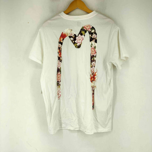 エヴィス EVISU 花柄ロゴプリントデザイン 半袖 Tシャツ レディース import:S