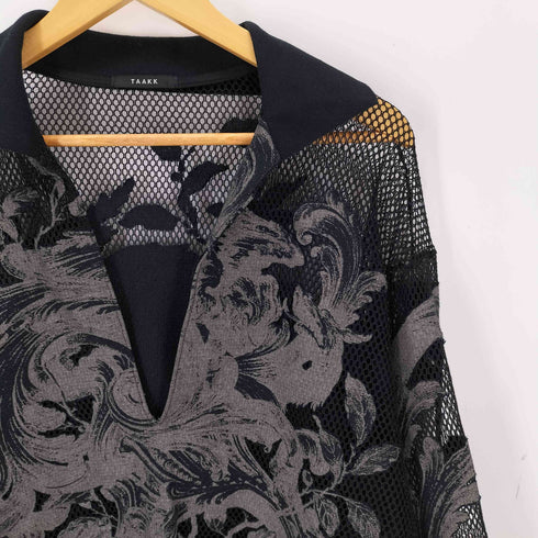 ターク TAAKK 25SS EUROPEAN MOTIF MESH SKIPPER SHIRT ヨーロピアン メッシュ スキッパー シャツ メンズ 3