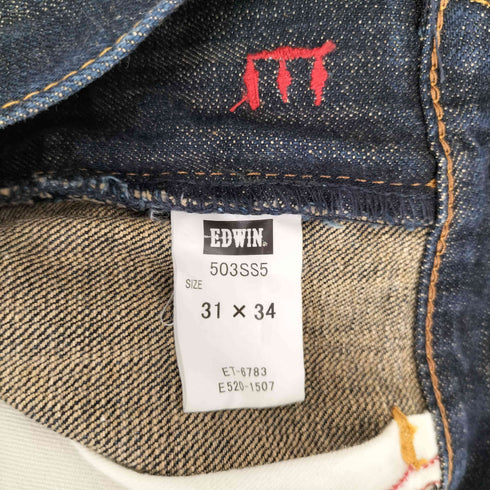 エドウィン EDWIN 503 フリンジ ストレートデニムパンツ Y2K メンズ 31×34