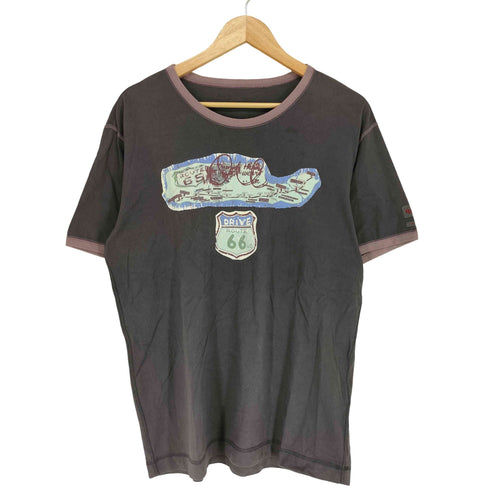 パパス papas ROUTE66 クラシックカープリント クルーネックTシャツ メンズ JPN:M