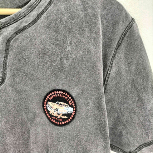 パパス papas クラシックカープリント ヘンリーネックTシャツ メンズ JPN:M