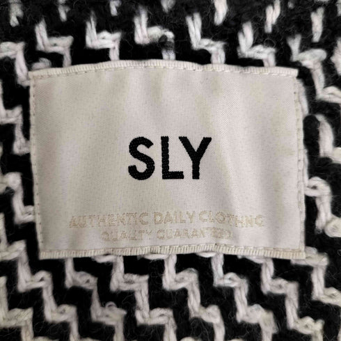 スライ SLY TWEED PATTERN NO COLLAR ツイードパターン ノーカラー ベスト レディース FREE