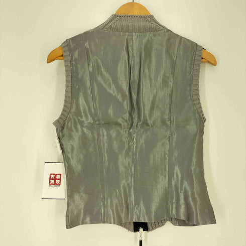 ヒロココシノ HIROKO KOSHINO TRUNK リネン コットン ニット 切替 ダブルジップ ノースリーブ トップス レディース