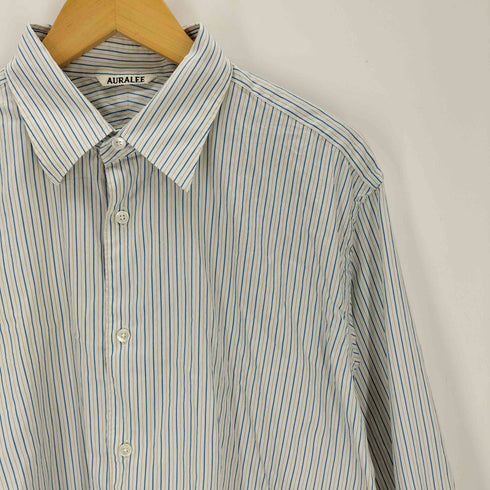 オーラリー AURALEE 25AW COTTON SILK STRIPE SHIRT コットン シルク ストライプ シャツ メンズ 5