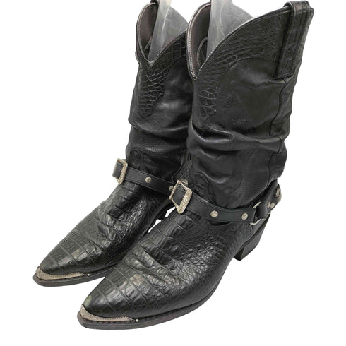 DINGO 00S Crocodile skin western boots シワ加工 クロコスキン レザー ウエスタンブーツ Y2K メンズ US:10