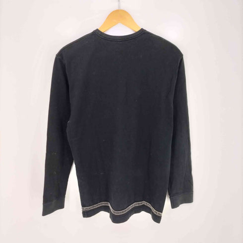 エトス ETHOS 裾格子状 ステッチ デザイン 長袖Tシャツ メンズ import:S