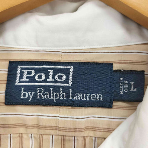 ポロバイラルフローレン Polo by RALPH LAUREN 丸襟 マルチストライプシャツ レディース import:L