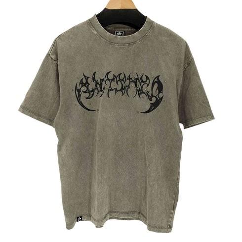 ANTIMID アンチミッド トライバルロゴ プリント スタッズ 半袖 Tシャツ メンズ M