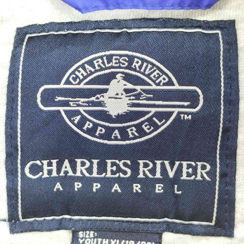 charles river ダブルフェイス ナイロンフーディ メンズ youth XL