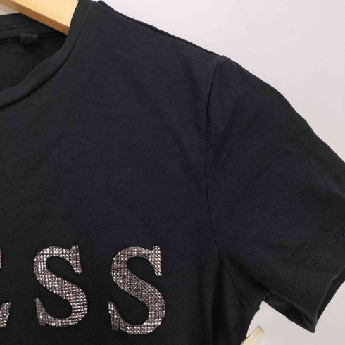 ゲス GUESS ラインストーン フロント ロゴ S/S Tシャツ Y2K レディース import:S
