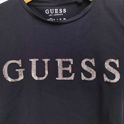 ゲス GUESS ラインストーン フロント ロゴ S/S Tシャツ Y2K レディース import:S