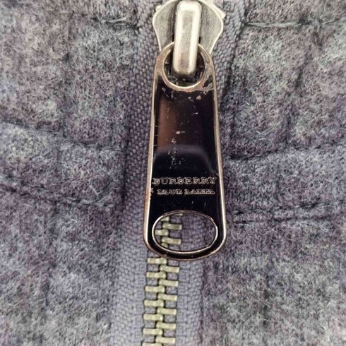 バーバリーブルーレーベル BURBERRY BLUE LABEL ロゴ刺繍 裏地ノバチェック ハーフジップ ニットワンピース レディース 38