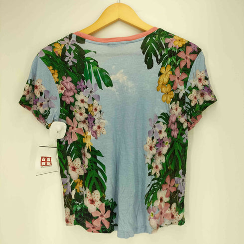 デシグアル Desigual 総柄 鳥 プリント クロップド S/S Tシャツ レディース import:S