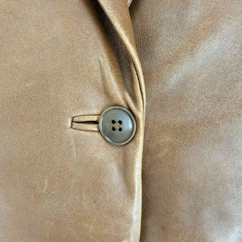 ダナキャランニューヨーク DKNY lamb leather 羊革 ラムレザー 1ボタン テーラードジャケット レディース 2
