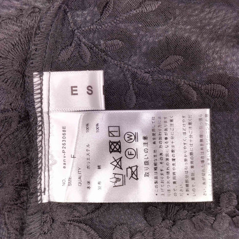 ESICA 立体 フラワー 刺繍 レースシャツ レディース FREE