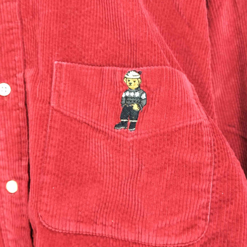 ラルフローレン RALPH LAUREN BLAIRE ポロベア刺繍 コーデュロイ 長袖ボタンダウンシャツ メンズ import:M