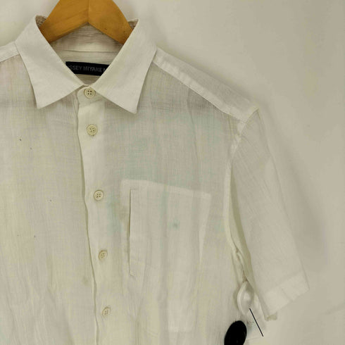 イッセイミヤケメン ISSEY MIYAKE MEN 17SS 黒タグ 立体シワ加工 S/S リネン100%シャツ archives メンズ JPN:2