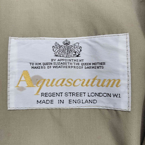 アクアスキュータム AQUASCUTUM MADE IN ENGLAND 比翼 ステンカラーコート メンズ