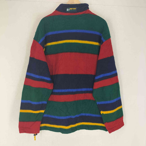 エディーバウアー Eddie Bauer 90S EBTEK ボーダー フリース ハーフジップ プルオーバー メンズ XL