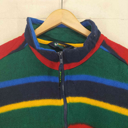 エディーバウアー Eddie Bauer 90S EBTEK ボーダー フリース ハーフジップ プルオーバー メンズ XL