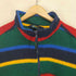 エディーバウアー Eddie Bauer 90S EBTEK ボーダー フリース ハーフジップ プルオーバー メンズ XL