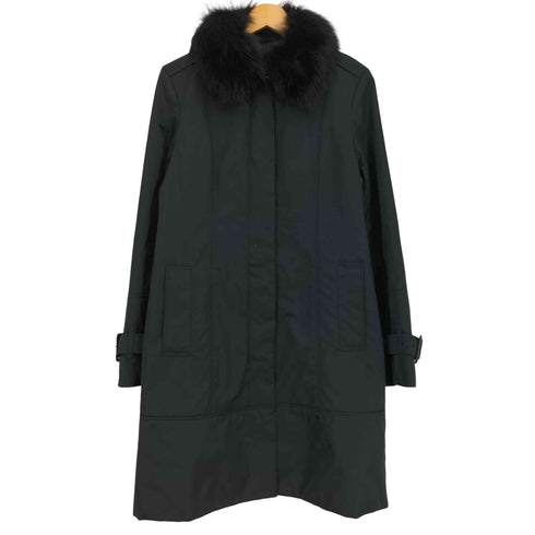 バーバリーロンドン BURBERRY LONDON フォックスファー付き 中綿ステンカラーコート ジャケット レディース JPN:40