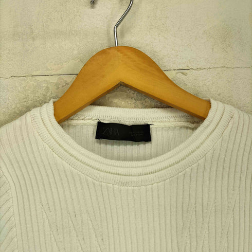 ザラ ZARA アシンメトリーニットクロップトップ レディース S