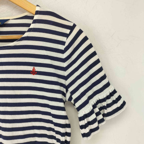 ポロラルフローレン POLO RALPH LAUREN ボーダーフリルスリーブカットソー レディース L (12-14)