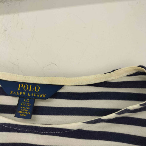 ポロラルフローレン POLO RALPH LAUREN ボーダーフリルスリーブカットソー レディース L (12-14)
