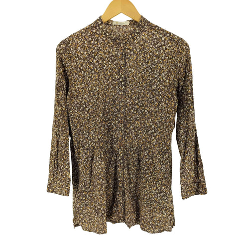Goldenbear ゴールデンベア バンドカラー 総柄シャツ Elegance レディース JPN:M