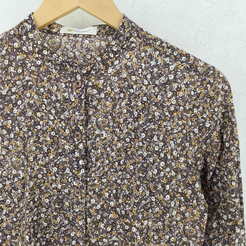 Goldenbear ゴールデンベア バンドカラー 総柄シャツ Elegance レディース JPN:M