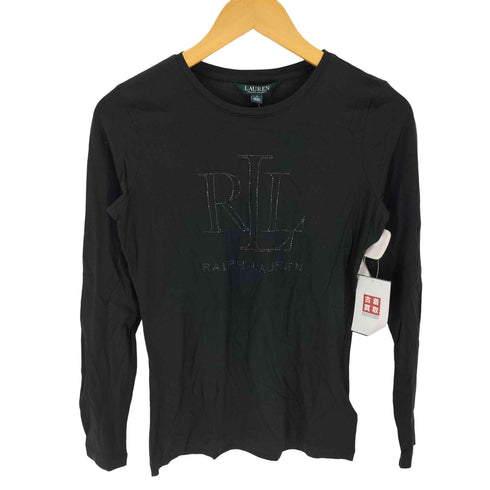 ローレンラルフローレン LAUREN RALPH LAUREN ラインストーン ロゴ 長袖 Tシャツ Y2K レディース S