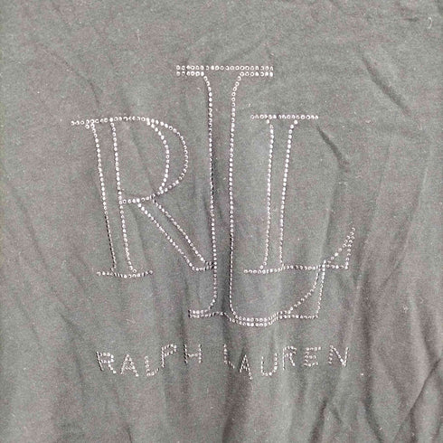 ローレンラルフローレン LAUREN RALPH LAUREN ラインストーン ロゴ 長袖 Tシャツ Y2K レディース S
