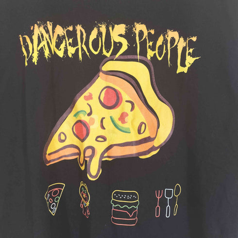DANGER OUS PEOPLE ピザ プリント 半袖 Tシャツ メンズ