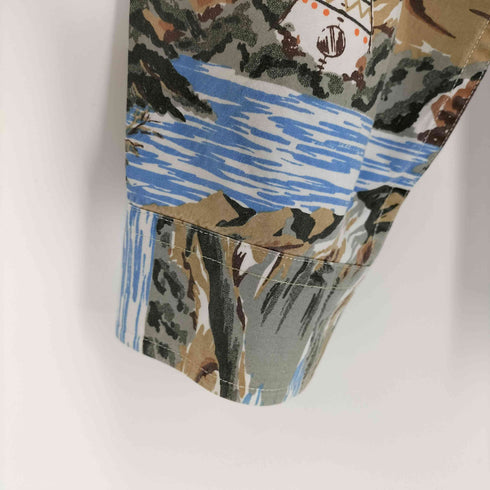 ステューシー Stussy 総柄 コットン長袖シャツ メンズ L