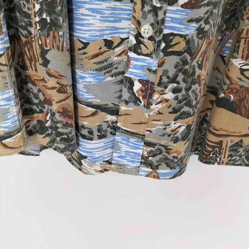 ステューシー Stussy 総柄 コットン長袖シャツ メンズ L