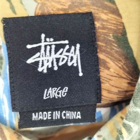 ステューシー Stussy 総柄 コットン長袖シャツ メンズ L